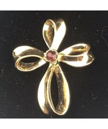 Cross Gold Tone Jeweled Pendant Charm Vintage By Avon - £8.21 GBP