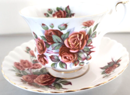 Royal Albert Centennial Rose Bone China Footed Cup &amp; Saucer Vintage 1980&#39;s - $23.38