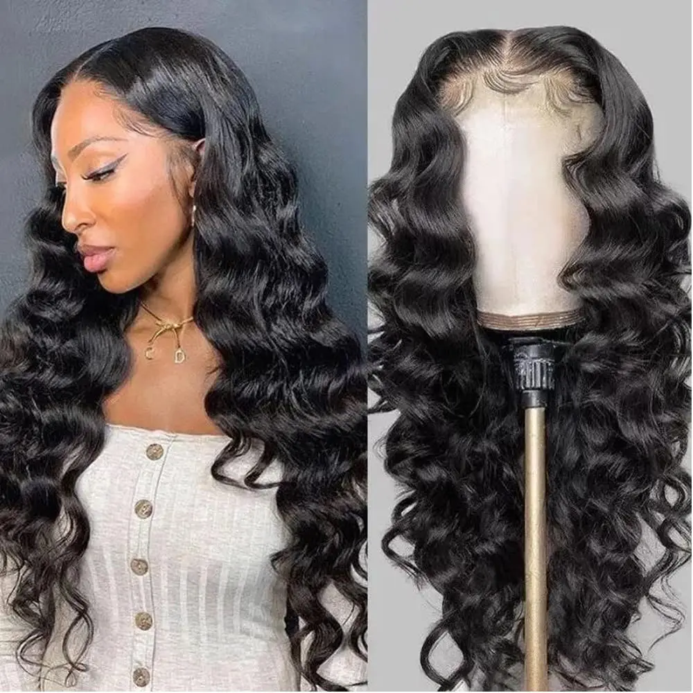 SVT Loose Deep Wave Lace Front Wig Pre-plucked Human Hair Wig For Women Indi - £44.06 GBP+