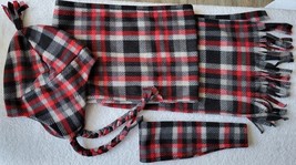 Flannel Buffalo Plaid Winter Gear Set - Black Red and Gray plaid design - €8,55 EUR