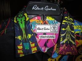 Robert Graham Mindscape Dark Short Sleeve Shirt Size Medium image 2