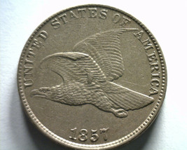 1857 Cud Snow S16 Multiple Digits Flying Eagle Cent Penny About Uncirculated Au - $395.00