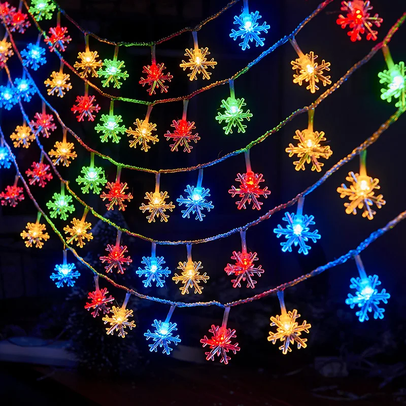 10/20/40 Lights Snowflake LED String Fairy Lights Festoon Led Light Battery-oper - £125.80 GBP