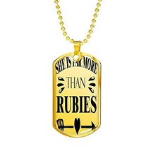 More Than Rubbies Necklace Christian, DogTag Stainless Steel or 18k Gold Finish - £35.57 GBP