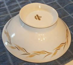 Harmony House Serving Bowl 9&quot; Wheat Garland Gold Rim VTG Retired Porcelain Japan - £15.56 GBP