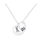 Sloth Necklace Silver Tone Animal Jewelry 16 Inch Cable Chain Endangered - $20.48