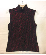Tape Measure sleeveless top black and metallic red women&#39;s size M - €4,35 EUR