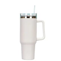 40 oz tumbler with straw lid handle, stainless steel insulated bottle, travel mu - £27.39 GBP