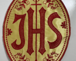 Vintage Liturgical JHS Church Emblem Embroidered Patch Sew On Vestment J... - $26.72
