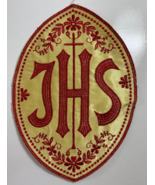 Vintage Liturgical JHS Church Emblem Embroidered Patch Sew On Vestment J... - £21.01 GBP