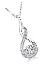 Infinity Necklaces,925 Sterling Silver Cubic Knot - $219.57