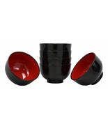 Japanese Black Red Lacquer Copolymer Plastic 5.5&quot;Dia Small Bowl 16oz Set... - $54.66 CAD