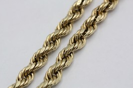 Fine 10K Yellow Gold Hollow Puffed 6mm Rope Link Chain Necklace 27&quot; Long 18 Grms - £741.66 GBP