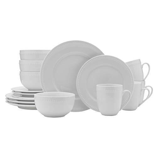 Everyday White by Fitz and Floyd Beaded 16 Piece Dinnerware Set, Service for 4 - $166.76