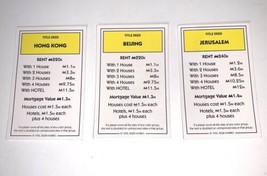 Monopoly Here &amp; Now World Edition Board Game Complete Yellow Title Deed Cards - £7.31 GBP