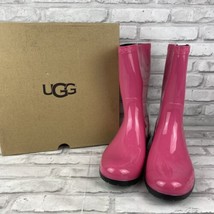 UGG Raana 1014340K Diva Pink Tall Pull Up Waterproof Mid Calf Rain Boots Girls 6 - £43.63 GBP