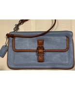 Coach Vintage Hamptons Leather Spectator Pocket Wristlet Wallet Blue 2004 - $441.00 MXN