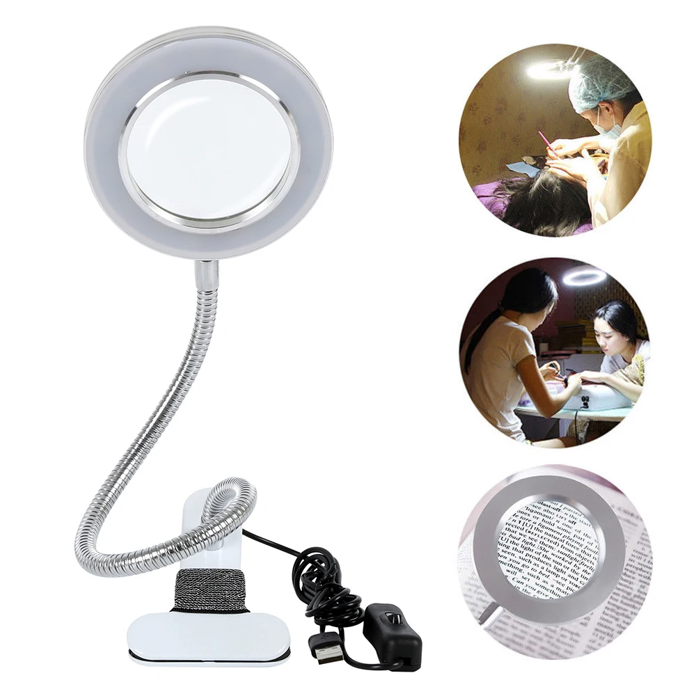 Usb table lamp led study table light with clip makeup beauty desk lamp with eight times thumb200