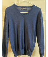 Vintage Mckenzy Womens BLue Superfine wool V neck Long Sleeve Sweater m - $24.75