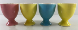 Vintage Lot 4 Pastel Colored Ceramic 2.25 in Egg Cups - $26.72
