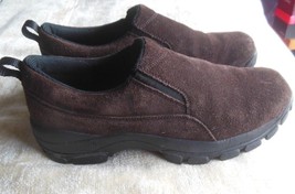 Lands End Women&#39;s All Weather Brown Suede Slip-On Shoes Size 9.5 M - £37.87 GBP