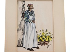 Alice Scott (1924-2005)Original Watercolor South Carolina Gullah woman - $371.25