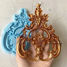 Scroll Applique Relief Silicone Mold Epoxy Resin Plaster Mould Cake Fond... - $15.10