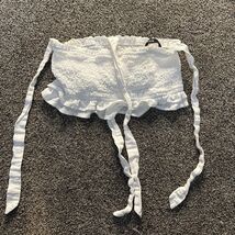 Shein Cinched Crop Top Shoulder Ties Textured Ruffles Small US 4 (S) - €5,98 EUR