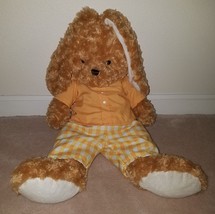 Brown Bunny Rabbit Plush Stuffed Toy Walmart Orange Shirt Yellow Plaid Easter - £38.84 GBP