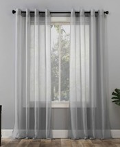 No. 918 Sheer Voile Grommet Top Curtain Panel Size 59 X 84 Color Silver - £23.68 GBP