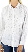 JACHS Girlfriend NY ~ White w/Polka Dot Print ~ Button Up Blouse ~ Size XXL  - £14.72 GBP