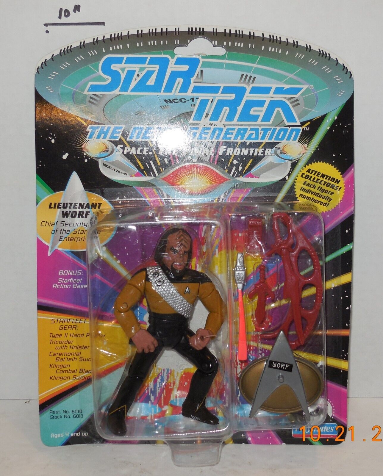 1992 Star Trek The Next Generation Lieutenant Worf Figure Playmates Toys TNG - £19.27 GBP