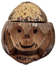 Hand Carved Tiki Souvenir Coconut Monkey Bank - Have Fun! Philippines Souvenir - £17.17 GBP