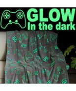 Jekeno Glow in Dark Gaming Blanket 50x60 Grey Luminous Controller Throw - €4,42 EUR