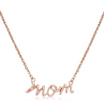 18k Rose Gold Plated Mom Script Necklace - $542.11 MXN