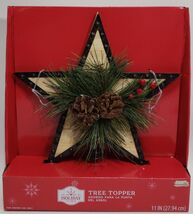 Holiday Time Rustic Wooden Star Christmas Tree Topper, 11" - $18.80