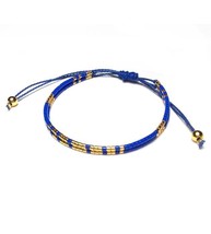 Double blue and gold friendship bracelet miyuki beads for women,stackin bracelet - £19.20 GBP