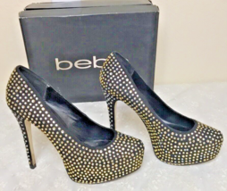 bebe Glittery Stilettos Size 9 Savannah Black - £33.63 GBP