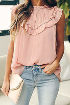 Frilled Detail Tulle Tank Top - $22.13