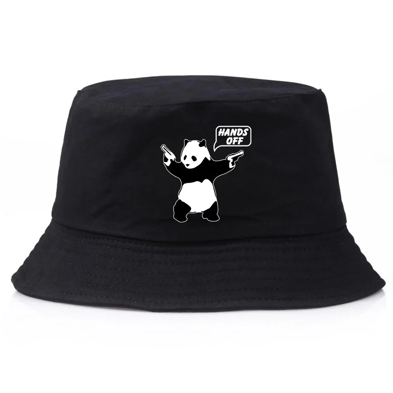 Cute Panda Printed Bucket Hat Fishing Hat Funny Pattern Casual Sunshade Flat Top - £13.60 GBP+