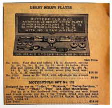 1917 Butterfield Derby Screw Plate Advertisement Chas Miller Automobilia... - $19.99