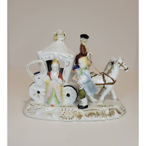 Antique German Porcelain Hand Painted Horse and Carriage Coach Figurine - £68.26 GBP