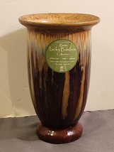 Vintage Crystal Bloom Earthtone Dripware Pottery Glazed Planter or Vase ... - $37.62