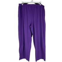 Collections ETC Women&#39;s Pull on Elastic Waist Pants Size L Purple - £11.17 GBP