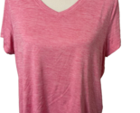 RBX Pink Marled Short Sleeve V Neck Activewear T Shirt Size L - $9.49