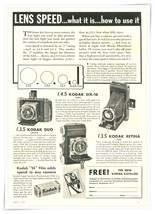 Print Ad Eastman Kodak Lens Speed What it Is Vintage 1935 Advertisement - $9.70