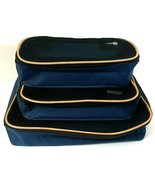 3 Piece Navy Organizer Luggage Polyester W/Leatherette Trim - $191.98 MXN