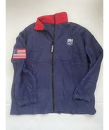 Team Usa Olympics Zip Up Fleece Blue American Flag Size L - £19.45 GBP