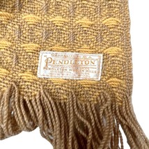 Vintage Pendleton Wool Blanket RARE Gold Gray Textured  60”W x 68”L  Fringe - $297.00