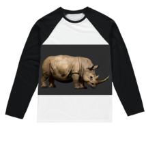 Rhino Character Sublimation Baseball Long Sleeve T-Shirt - £18.49 GBP